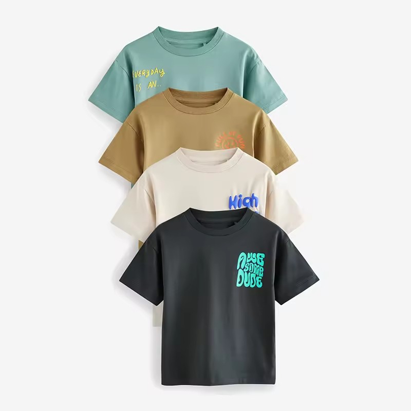 100% Cotton Short Sleeve T-Shirts Kids Tee Shirts Organic Boys Beach T Shirt Children's T-shirt Boy Custom Kids Clothing
