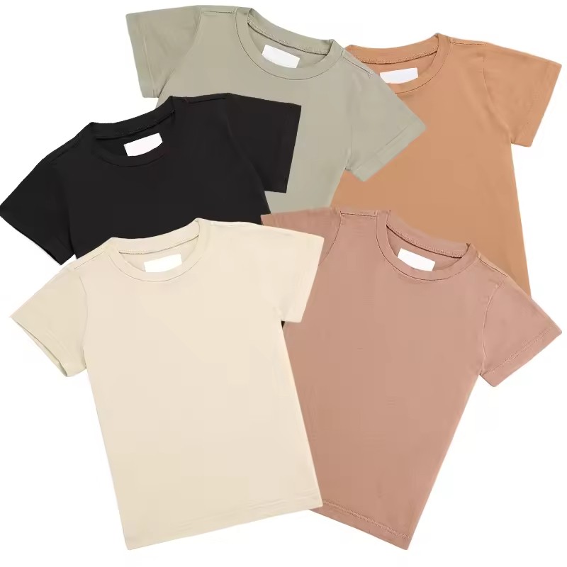 GOTS Certified Kids T-Shirts Organic Pima Cotton Children Tshirt Kids Boys Beach T Shirt T-Shirts Short Sleeve Kid Tee Shirts