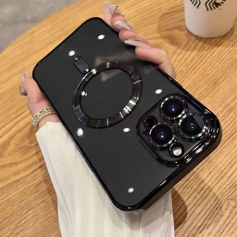Luxury clear Magnetic case for iPhone 16 Pro Max Magnet case Support Wireless Charging Phone Cases for iPhone 15 14 11 12 13