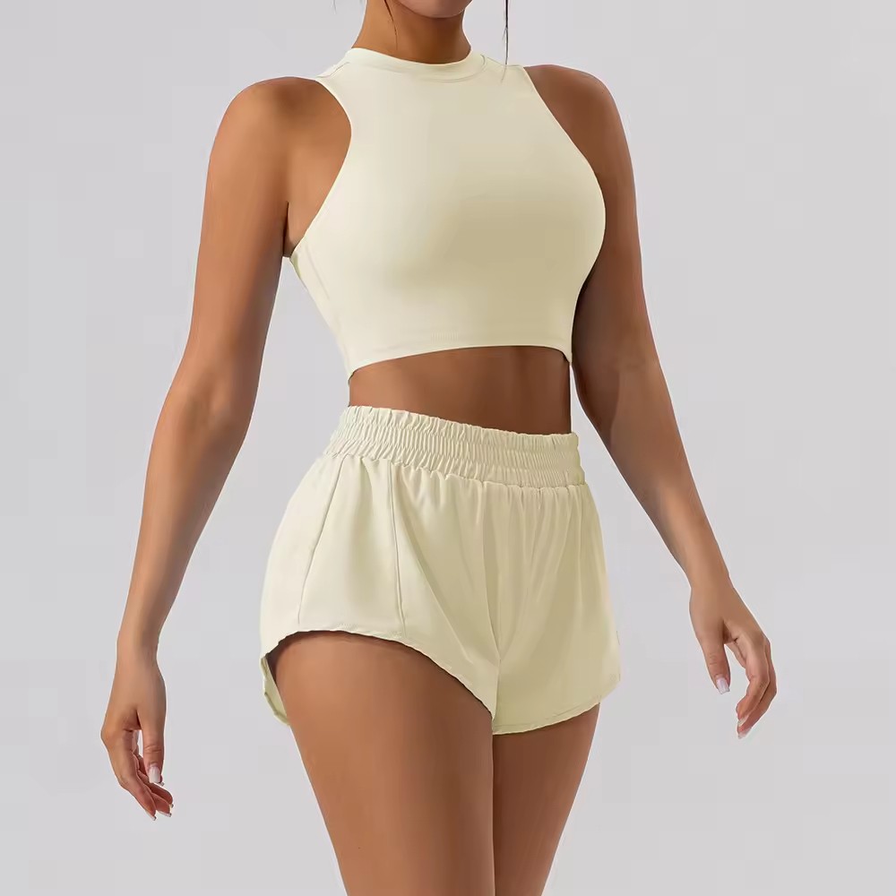Casual Round Neck Tight High Waist Sports Wear for Women Comfortable Breathable Yoga Sets Fitness Women