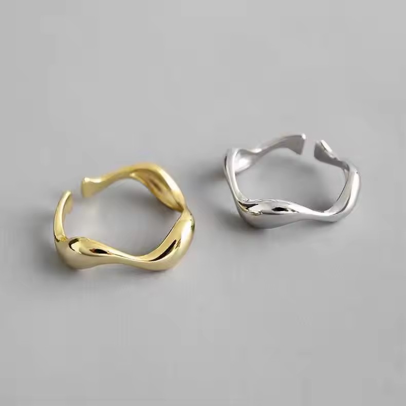 Qimei Fine Jewelry 925 Silver Unique Adjustable Rings Silver S925 Wedding and Engagement Rings for Women