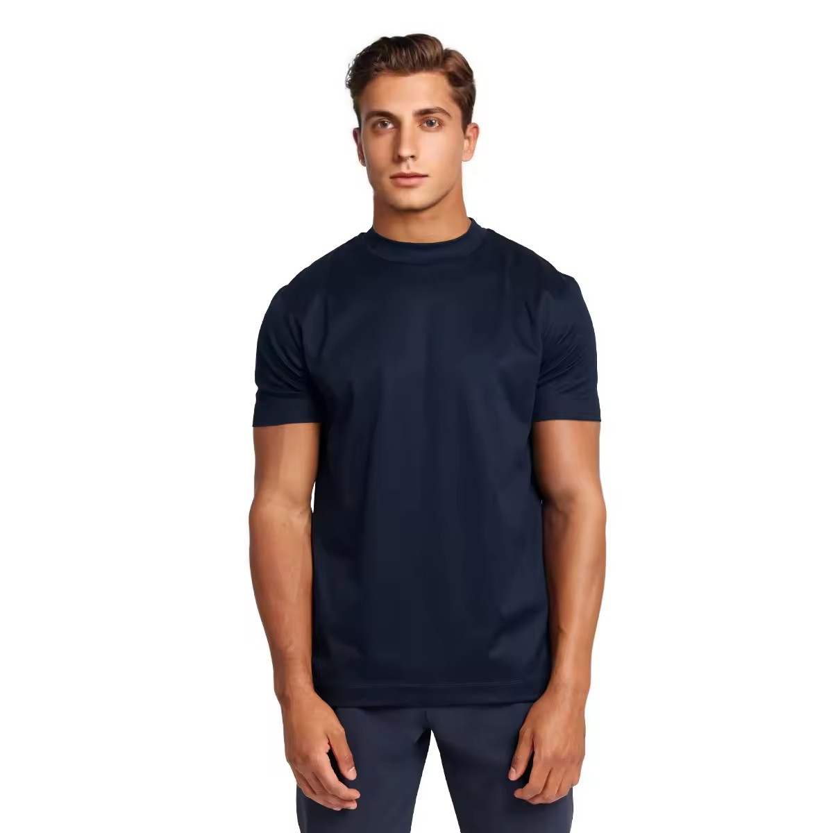 Gingtto Custom Shine Men's T-shirts Mercerized Cotton Breathable Blanks Prints T-shirt for Men