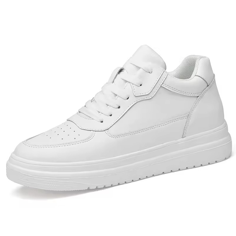 Men's Women's Casual Sports Shoes Low-Top Board Skateboard Shoes Invisible Inner Height Increase Spring Autumn White Shoe