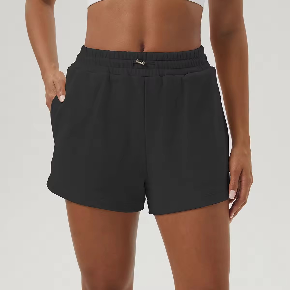 Custom Logo Women's Skinny Gym Athletic Shorts High-Sport Booty Sweat with Elastic Waist Sexy Workout Running Sportswear