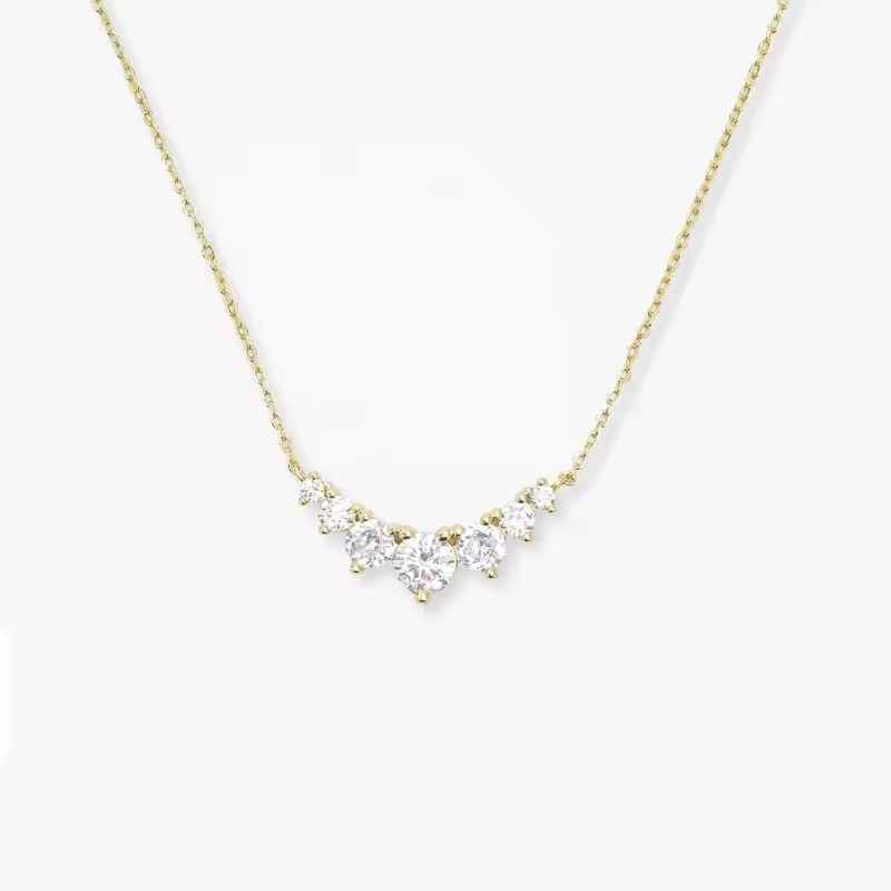 ICEBELA Fine Jewelry 925 Sterling Silver Luxury Temperament Elegant Zircon Curve Pendant Necklaces for Women