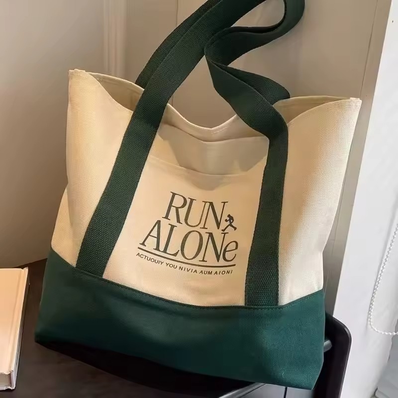 New Style Fashion Eco Friendly Shopping Women Grocery Canvas Tote Bag with Pocket Cotton Tote with Bags Custom Printed Logo